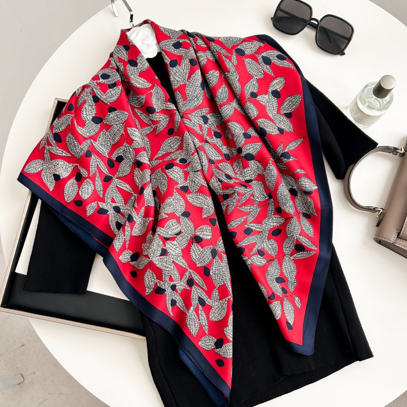 Scarf Silk Neck - وشاح مربع 90 سم عالي الجودة