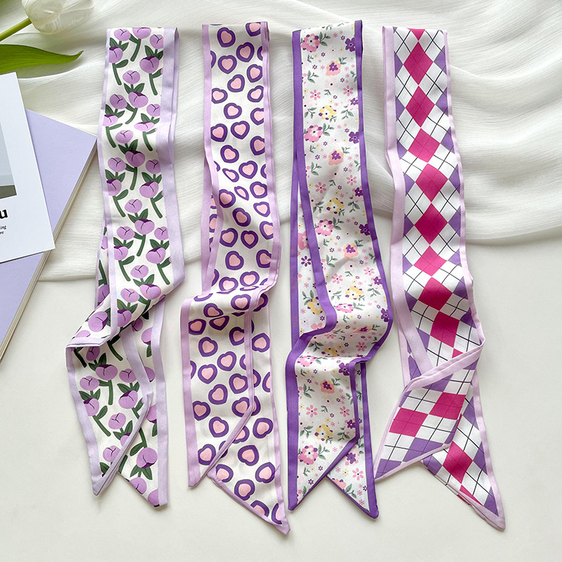 Scarf Silk Neck - جديد فاخر ضيق قصير المرأة وشاح