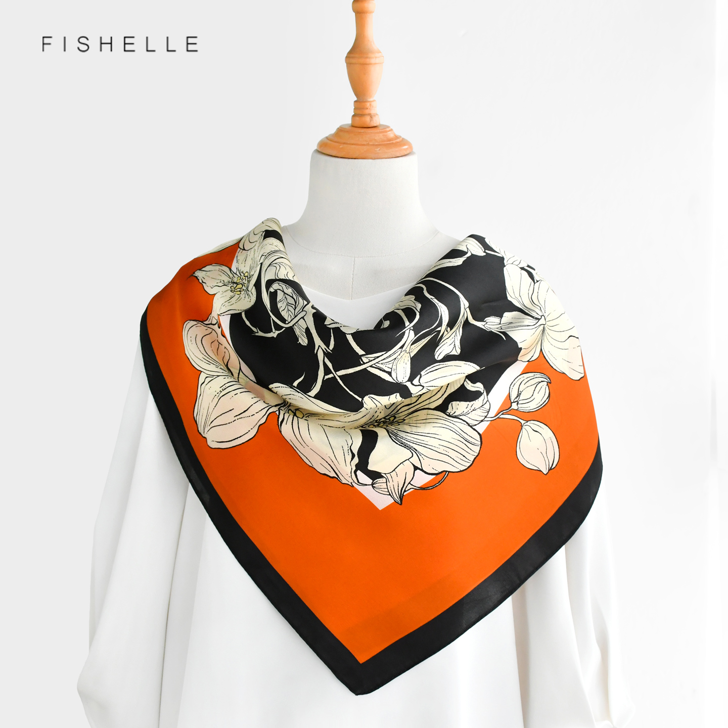 وشاح حرير التوت 100% بنقشة زهو - مراجعة Scarf Silk Neck وسعره