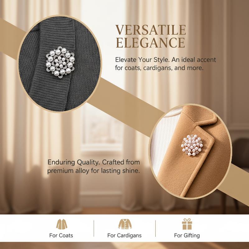 بروش زهرة مزين باللؤلؤ والأحجا - مراجعة Formal Wear Jewelry For Women وسعره