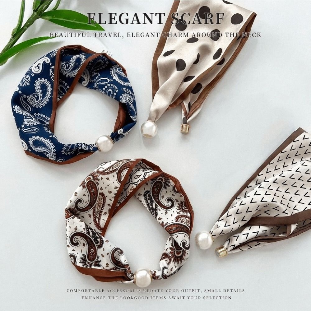 وشاح حريري أنيق بمشبك مغناطيسي - مراجعة Scarf Silk Neck وسعره
