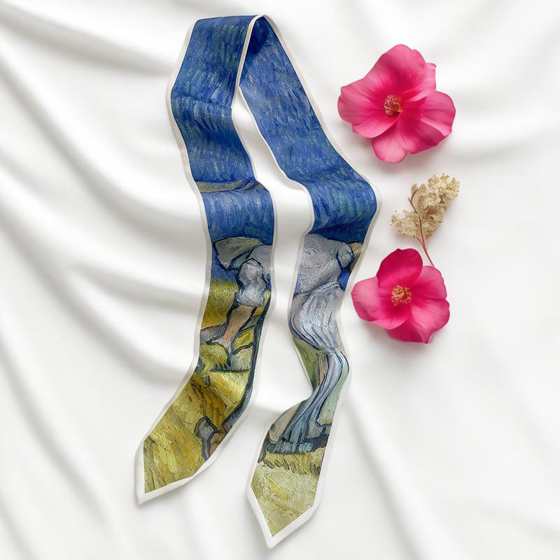وشاح شعر طويل نحيف للنساء، ربط - مراجعة Scarf Silk Neck وسعره