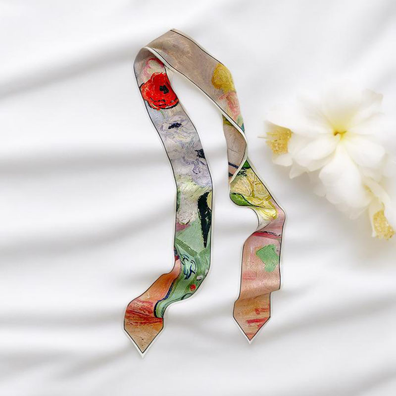 وشاح شعر طويل نحيف للنساء، ربط - مراجعة Scarf Silk Neck وسعره